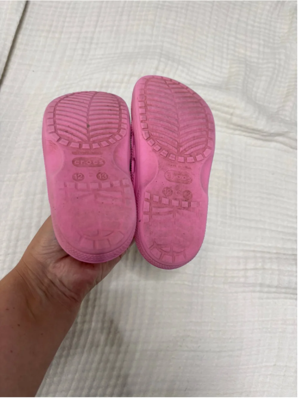 Girls Crocs Pink Sandals Size 12 (Toddler Girl) Slides Logo